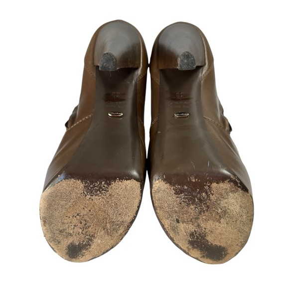 Sergio Rossi Brown Leather 5" Heel Booties, 7.5 - Picture 14 of 14